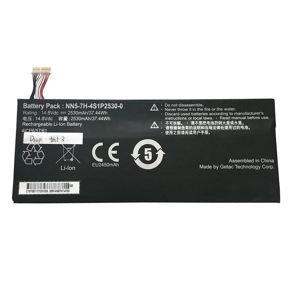 NN5-7H-4S1P2530-0 Battery Pack 14.8V 2530mAh 37.44Wh 4ICP6/57/61 Getac 88R-NN57H7-4103