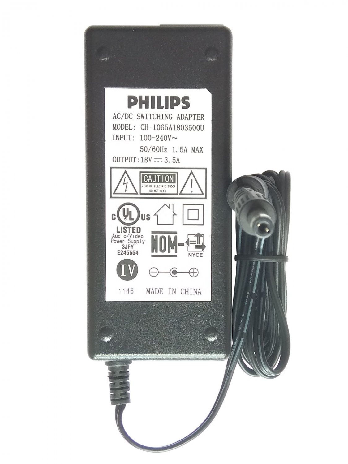 18V 3.5A Replace 18V 0.8A PSA15W-180 Phihong Switching AC Adaptor