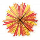 The Setting Sun XL - large sized stylish orange wooden wall clock, a piece of wall art