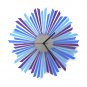 The Moon - stylish blue / purple / silver wooden wall clock, a piece of wall art