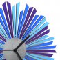 The Moon - stylish blue / purple / silver wooden wall clock, a piece of wall art