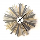 The Sirius L -  large size stylish silver / gray wooden wall clock, a piece of wall art