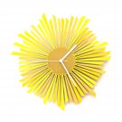 The Sun L -  stylish organic yellow / golden wooden wall clock, a piece of wall art