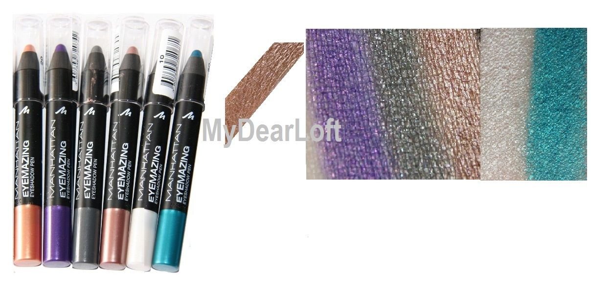 MANHATTAN Eyemazing Eyeshadow Eyeliner Pen JUMBO PENCIL Lot x6 COLORS