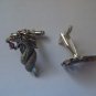 CL004 New Rare Antique Silver Dragon Purple Rhinestone Cufflinks Cuff Links ++