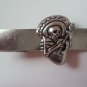 T511 Antique Silver Skull Skeleton Tie Bar Clip Tacks Steampunk Gothic Punk