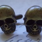 CL001 Antique Bronze Skull Cufflinks Cuff LInks - Day of the Dead - Gothic Punk