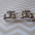 CL001 SALE Stainless Steel Silver Barbell Weightlifting Fitness Cuff Links Gifts