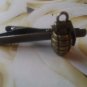 T042 Antique Bronze Grenade Tie Bar Clip Pin Military Marine Army War Novelty
