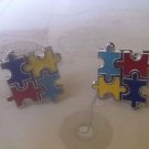 CL998 Autism Awareness Fun Color Puzzle Cuff Links Cufflinks Christmas Wedding