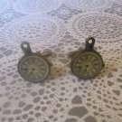 CL083 Antique Bronze Clock Face Cuff Links Alice in Wonderland Rabbit Watch Gift