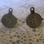 CL083 Antique Bronze Clock Face Cuff Links Alice in Wonderland Rabbit Watch Gift