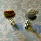 cl003 hotdog cappuccino cuff links fun novelty kawaii birthday gifts Halloween