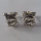 CL027 Antique Silver Drum Cufflinks  Music Player Drummer Halloween Party Favor