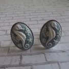 CL986 Nautical Seahorse Cameo Cuff Links Birthday Gift for him Novelty Easter