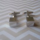 CL001 Stainless Steel Silver Cube Cufflinks Minimalist Geometric Cuff Links ++
