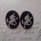 CL014 Silver Unicorn Cameo Cufflinks Cuff Links Horse Pegasas Medieval Chic #30
