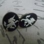 CL014 Silver Unicorn Cameo Cufflinks Cuff Links Horse Pegasas Medieval Chic #30