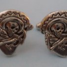 CL002 Day of the Dead Sugar Skull Silver Skull Cuff Links Cufflinks ++
