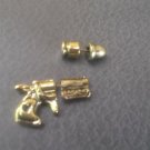 EaF036 Antique BRONZE Gun & Bullet Stud Earrings Halloween Gothic Lolita ()