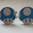 CL081 Super Mario Brothers Blue Mushroom Cufflinks Cuff Links TV Game Gamer ++
