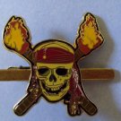 T600 Retro Vintage Style Disney Pirates of Caribbean skull Brass Tie clip bar