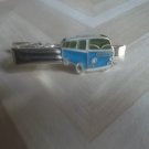 T042 Retro Blue VW Camper Van Bus Tie Clip Clips Tacks Pin Wedding Hippie Boho