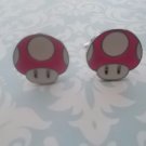 CL080  Super Mario Brothers Pink Mushroom Cufflinks Cuff Links TV Game Gifts