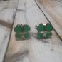 CL529 Happy Four Leaf Clover Cufflinks Cuff Links Green Irish St. Patrics Day #