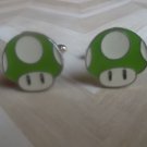 CL082 Super Mario Brothers Green Mushroom Cufflinks Cuff Links TV Game Gamer ***