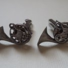 CL016 Antique Silver French Horn Cufflinks Cuff Links Music Player Musicians #30