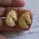 CL987 Golden Horse Cameo Cuff Links Chic Birthday Gift for him Novelty Easter