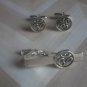 TS005 Om Ohm Tie Clip Cufflinks Set Zen Buddism Boho Yoga Spiritual Religious