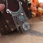 N72 Hot Boho Turquoise Beads Bib Necklace Statement Collar Bohemian Coin Silver