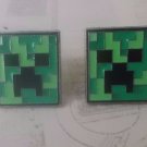 CL036 Gamer Green Square Cuff Links Funny Novelty Game Great Father's Day Gift