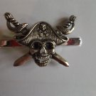 T527 Antique Silver Pirates of the Caribbean Tie Bar Clip Pin Halloween Gifts