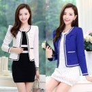 Spring Autumn Slim Solid Women Coats Long Sleeve Outwear O-Neck Short Jackets