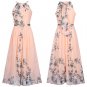 2017 Women's New Chiffon Dress Beach Big Swing Long Skirt With A Free Gold Belt