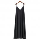 Autumn Spring Chiffon Harness Loose Strappy Casual Sleeveless Long Maxi Dress