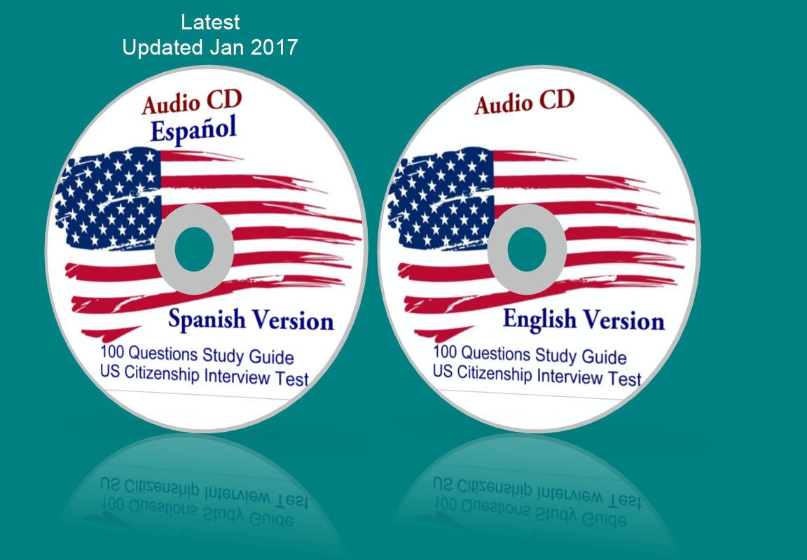 2023 US Citizenship Audio CD Study Guide Test in Spanish Espa&Atilde;&plusmn;ol & English