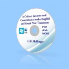 A Critical Lexicon and Concordance E W Bullinger Bible Study Greek CD eBook PDF
