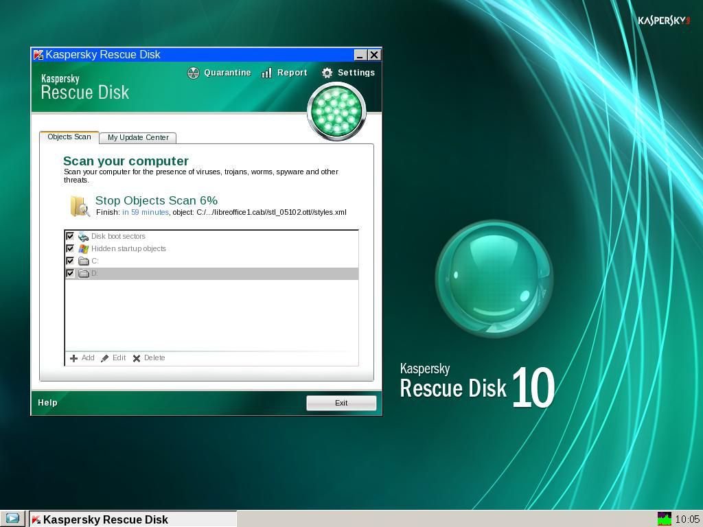 kaspersky rescue disk update from usb