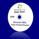 Microsoft Windows Vista Home Basic 32bit SP2 Installation Recovery Repair disc