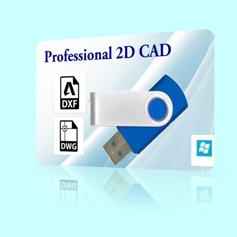 Professional CAD Software AUTOCAD 2D CAD open DWG DXF files Windows 7, 8 10 USB