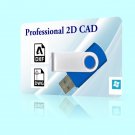 Professional CAD Software AUTOCAD 2D CAD open DWG DXF files Windows 7, 8 10 USB