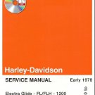 Harley Davidson 1970 TO Early 1978 Service Manual FL FLH  FX  FXE FXS 99482-78