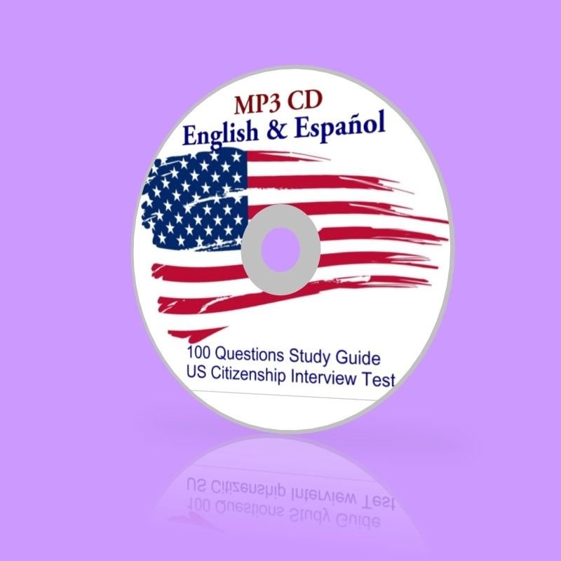 2023 MP3 CD Study Guide for the US Citizenship Test in English & Spanish Espa&Atilde;&plusmn;ol