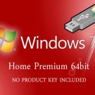 Microsoft Windows 7 Home Premium 64bit Re-Install Recovery Repair Fix Boot USB