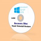 Microsoft Windows Server 2016 64 Install Recovery Repair Restore Disc Disk DVD