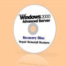 Microsoft Windows 2000 Server Advanced Install Recovery Repair Restore Disc CD